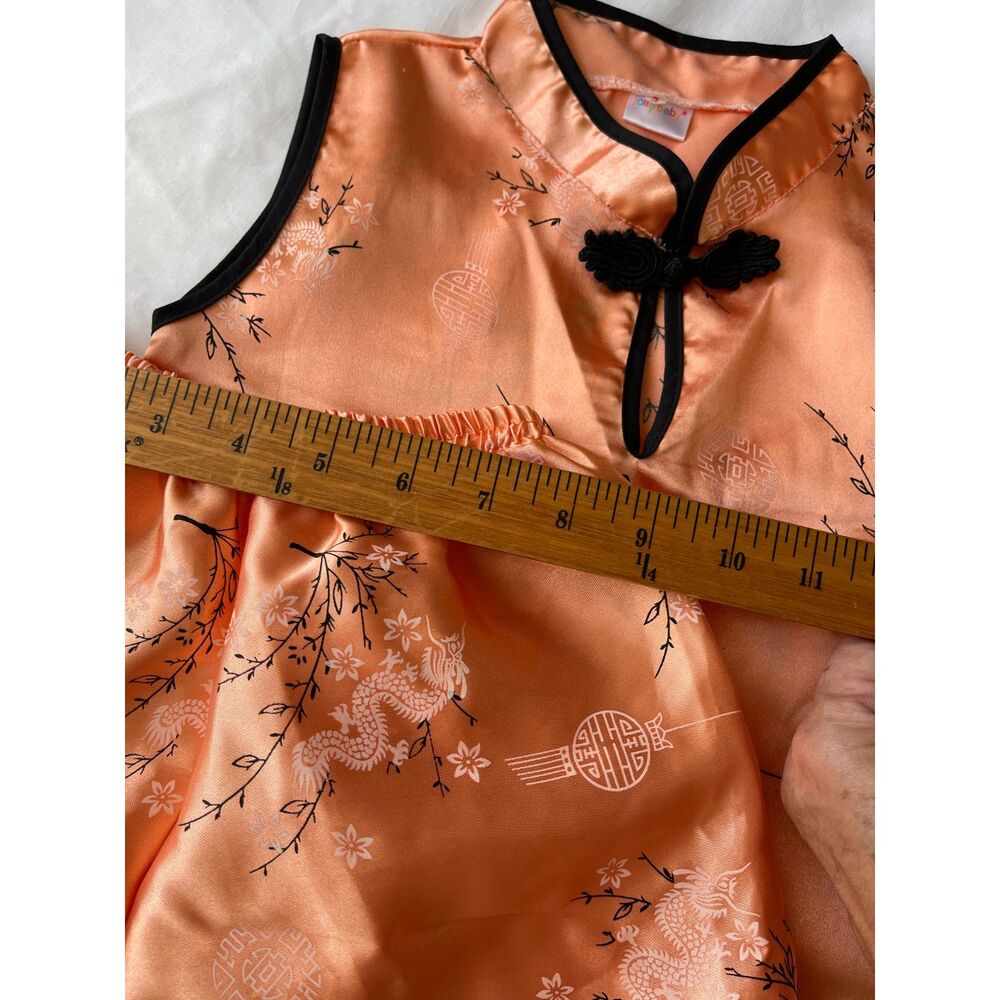 Jolly Baby Girl's Chinese Peach Suit 3T Mandarin Asian 2 Piece Outfit Top Shorts - Picture 9 of 10